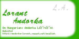 lorant andorka business card